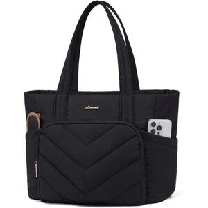 Womens Quilted Puffer Tote Bag Large Work Travel Nurse Bag with Zipper Pockets